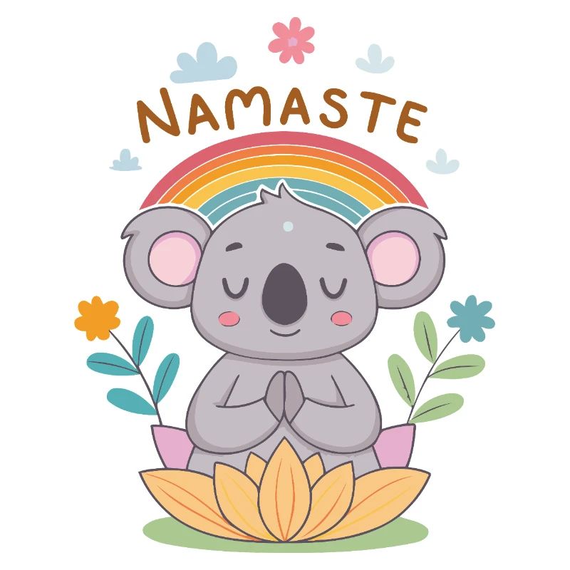 Koala Namaste Zen Rainbow