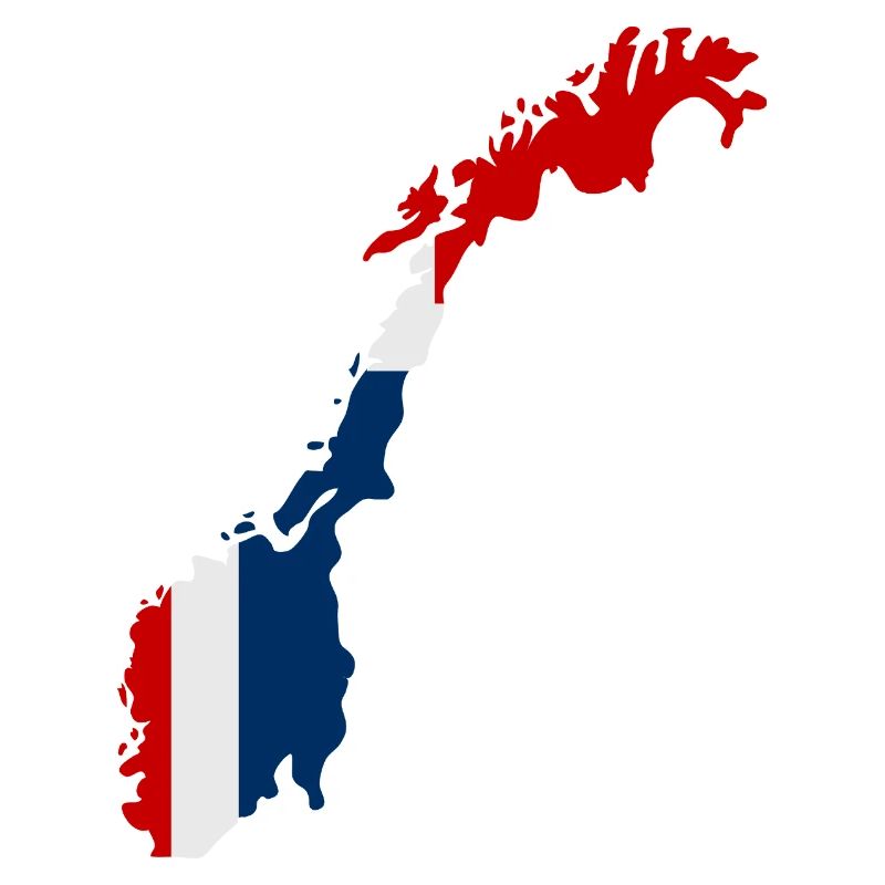 Carte de la Norvège avec drapeau