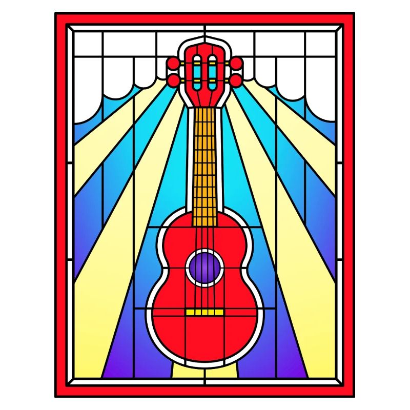 Buntglas-Akustikgitarre