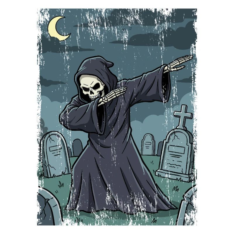 Faucheuse dans le cimetière nocturne