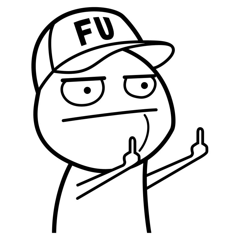 FU Meme avec casquette de baseball (couleur changeable)