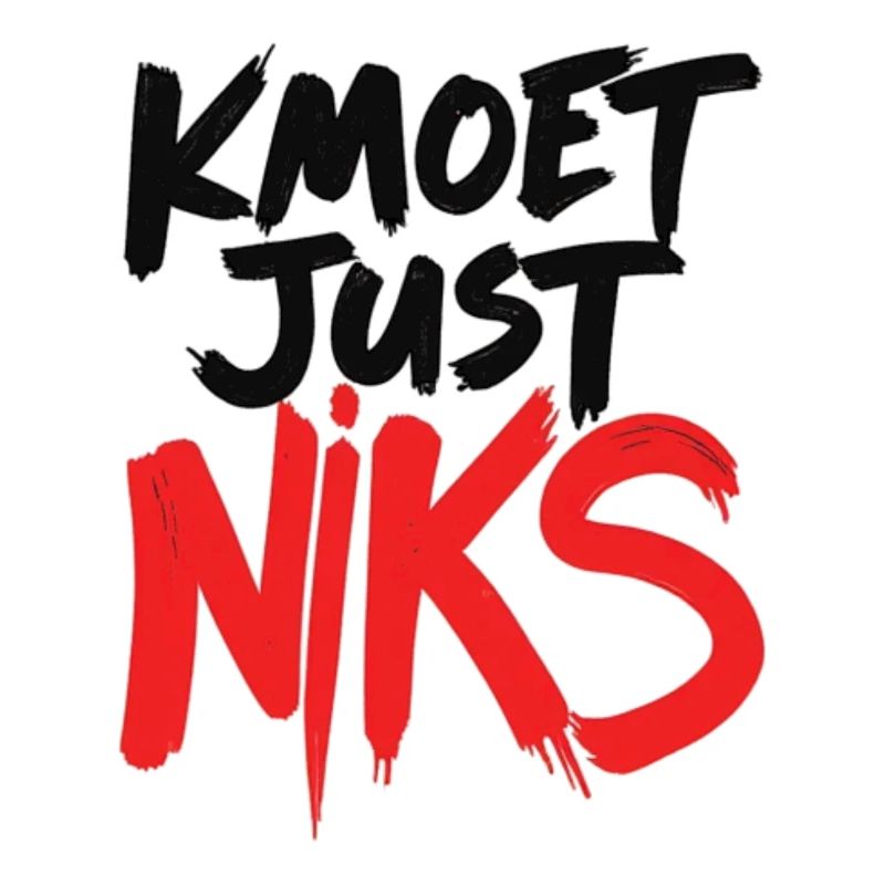 Kmoet Just Niks Schrift Rot Schwarz