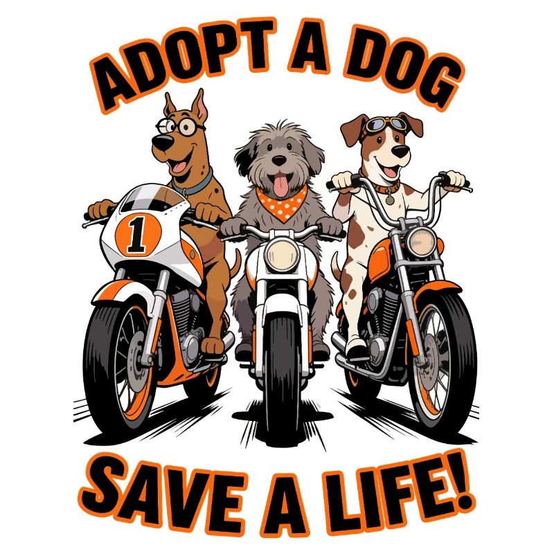 Adoptiere einen Hund - Rette ein Leben! Motorrad