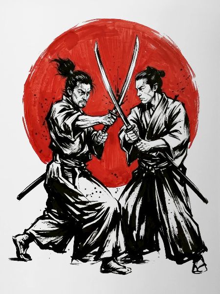 Samurai duels in the red circle