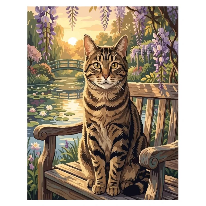 Tigerkette im ruhigen Blaubaumgarten