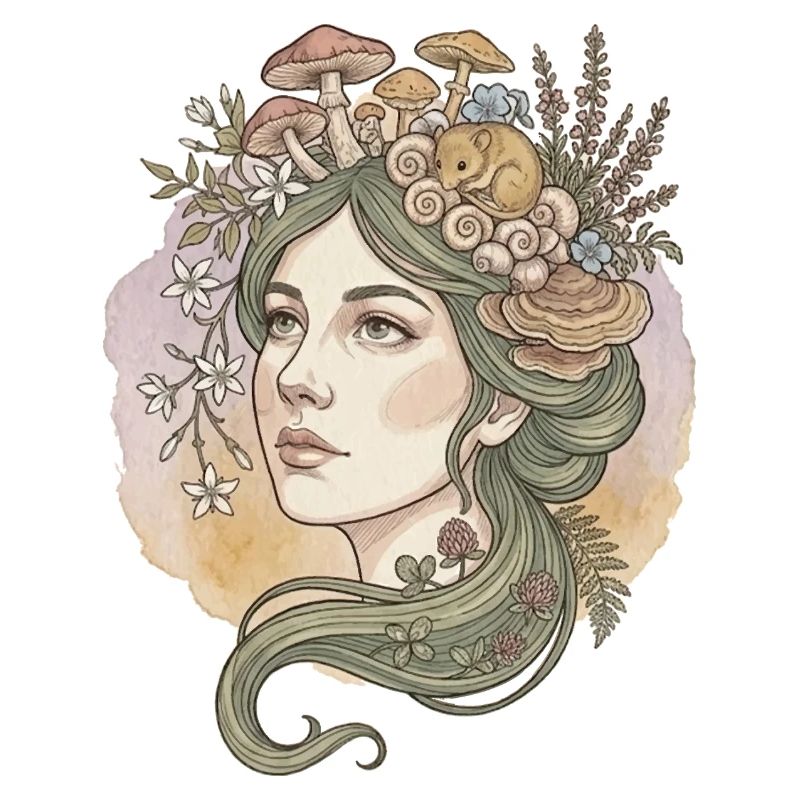 Déesse des champignons et des fleurs