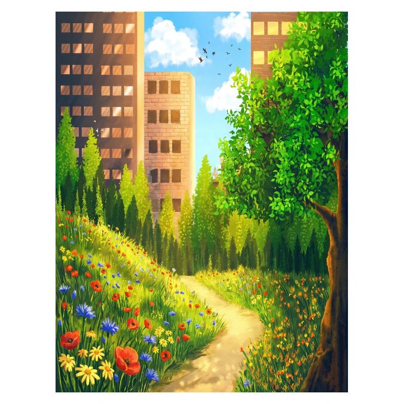 Städtischer Blumenpfad