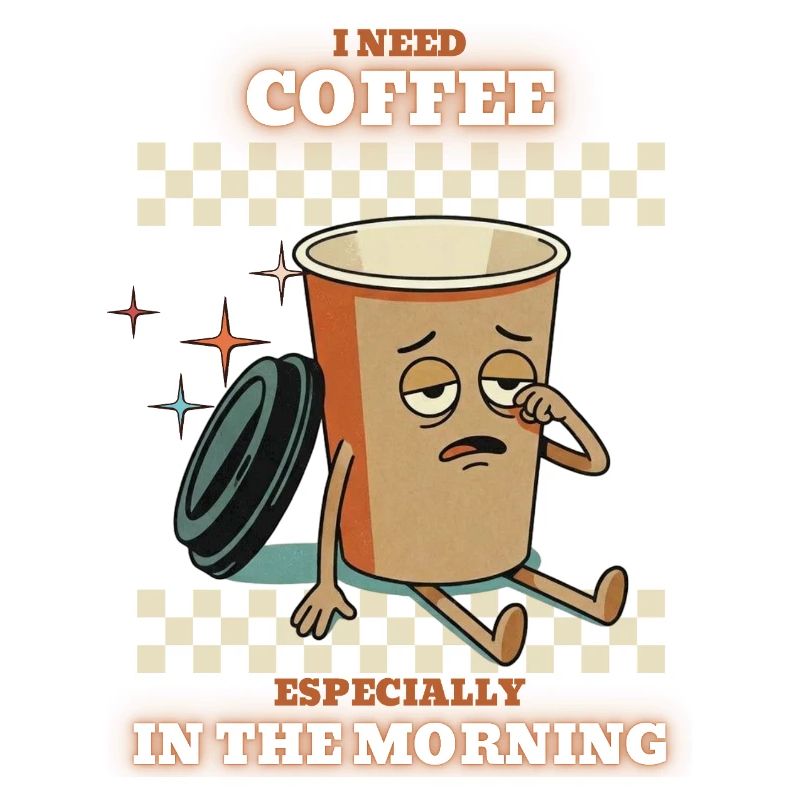 Morgenkaffeetasse müde