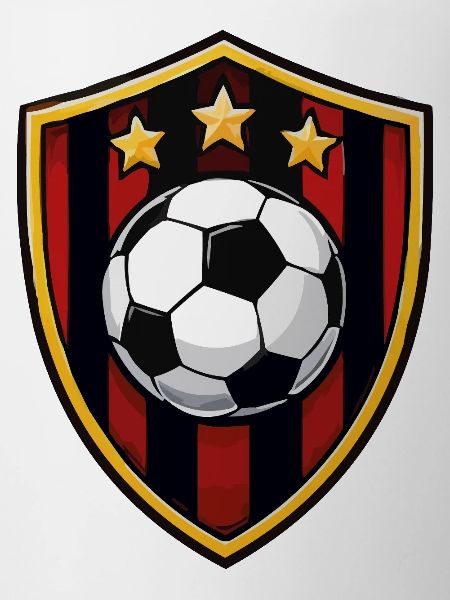 Schwarzrot Shield Fußballstern