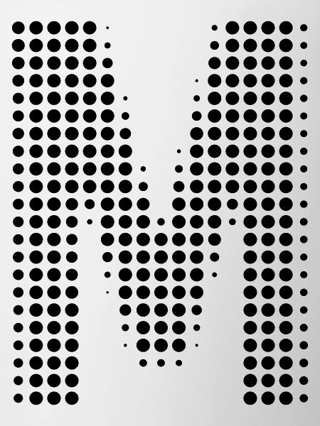 Buchstabe M – Punktmuster Initial Design