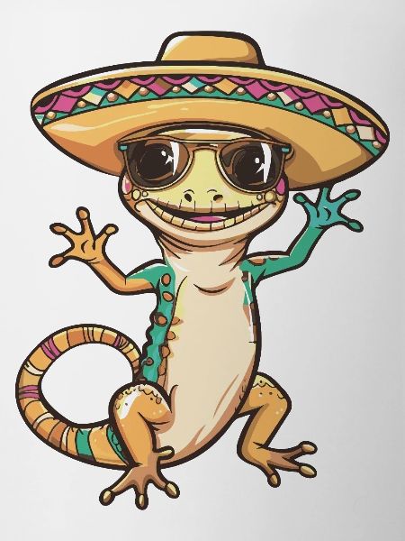 Echse Comic Lustig Sombrero