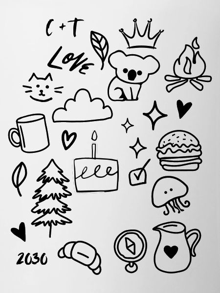 Cake Candle Linear Drawing