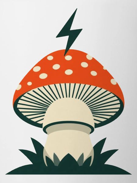 Lightning Mushroom Forest Graphic Design