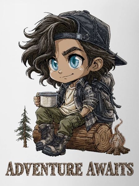 Wanderer Chibi Camping Abenteuer Geschenk