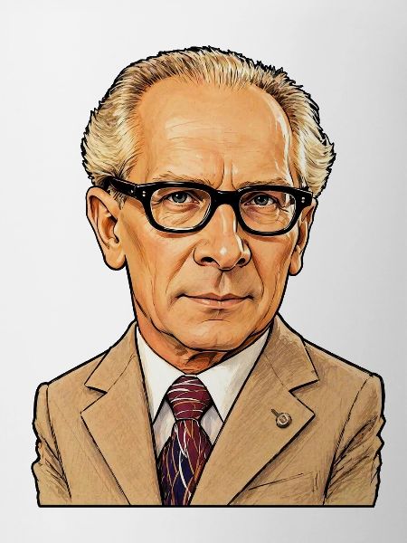 Erich Honecker caricature (without background)