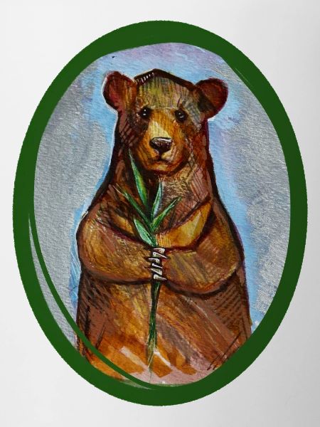 Bear mit Bambus-Wunsch