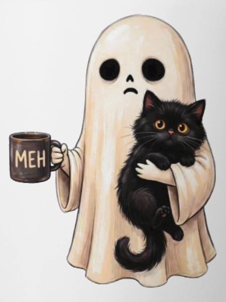 Meh-Geist mit Katzenbecher