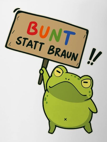 Bunter Demo-Frosch