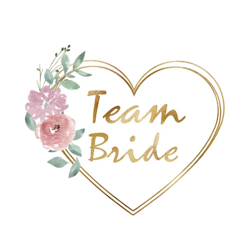 Heart Flowers Team Bride 2 Customizable