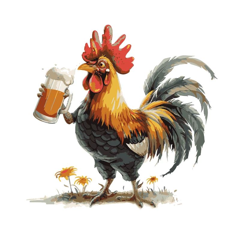 Bière de coq drôle