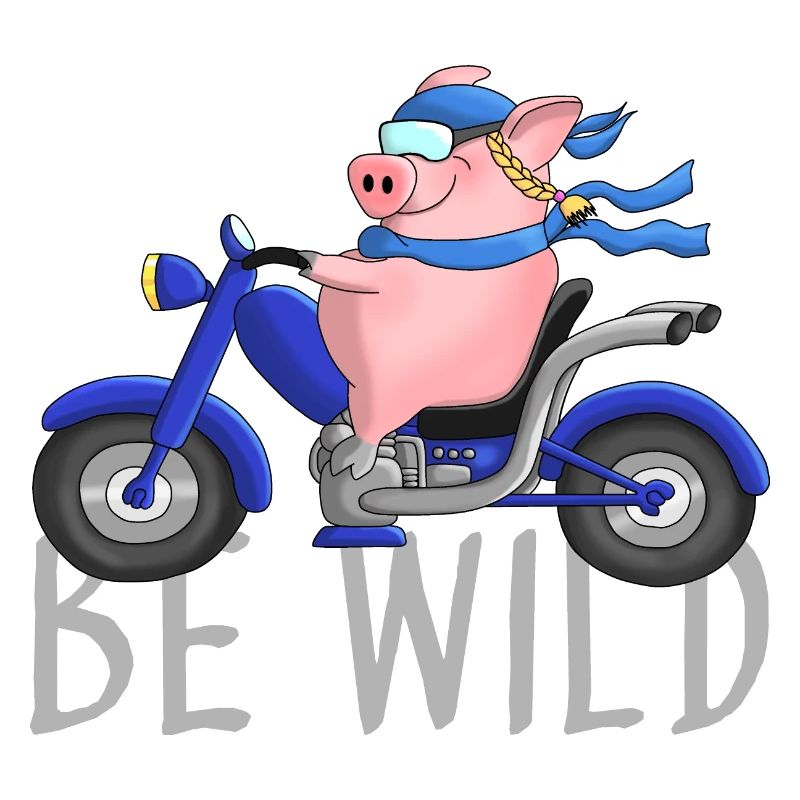 Witziges Schwein auf Chopper Comic