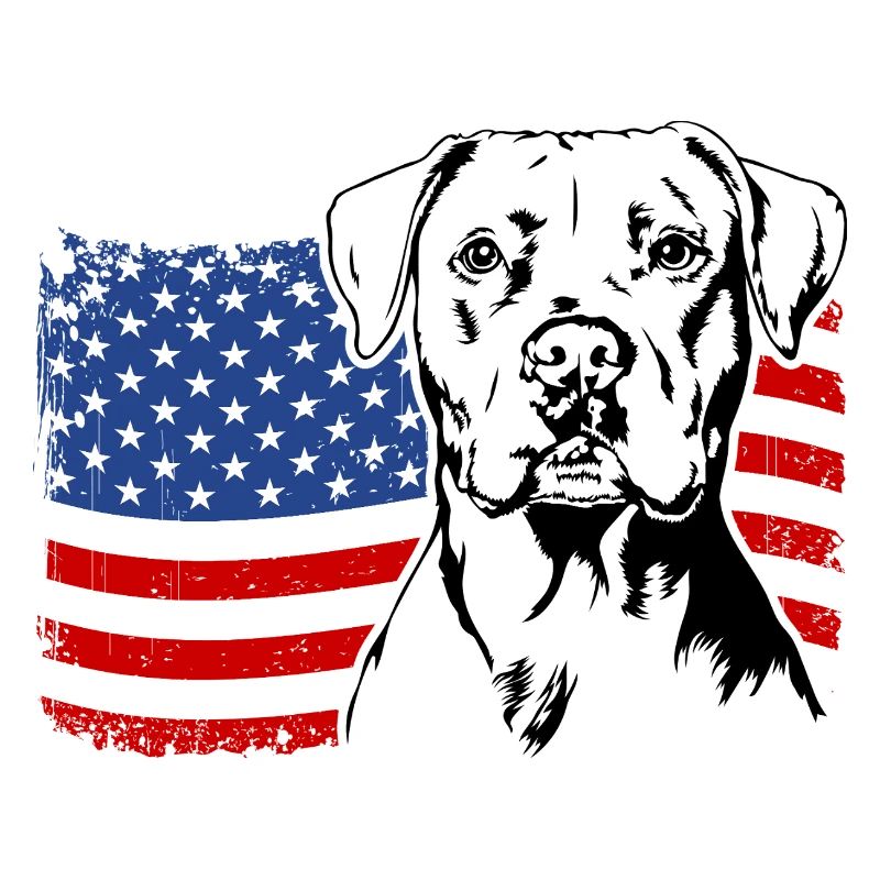 Dogue Argentin US Amérique Drapeau Chiens Wilsigns