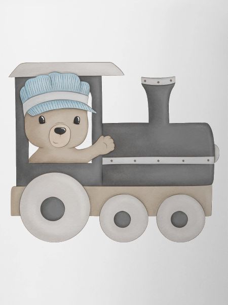 cute bear on the train