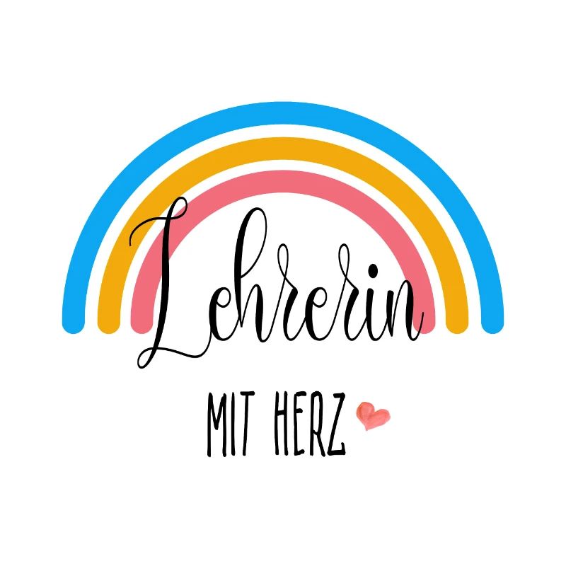 Lehrerin mit Herz! Regenbogen, personalisierbar