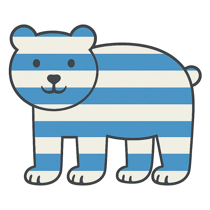 Bear with stripes in nautical style