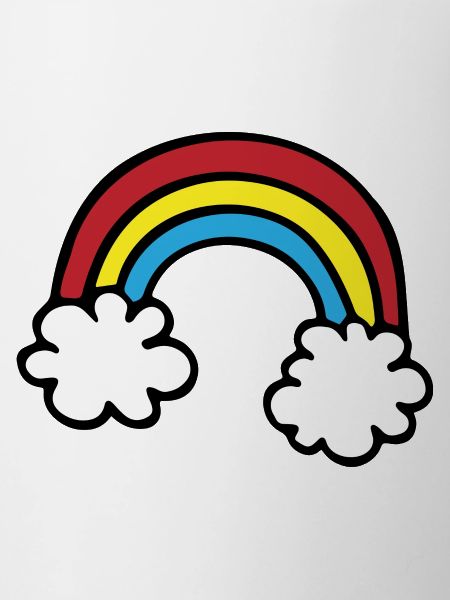 Arc-en-ciel deux nuages