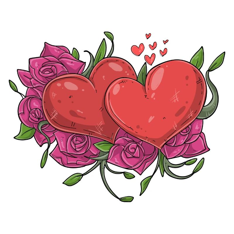 Cœurs avec des fleurs