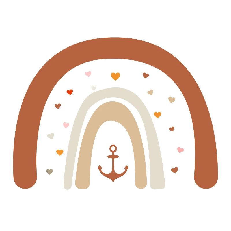 Rainbow Heart Anchor can be personalized