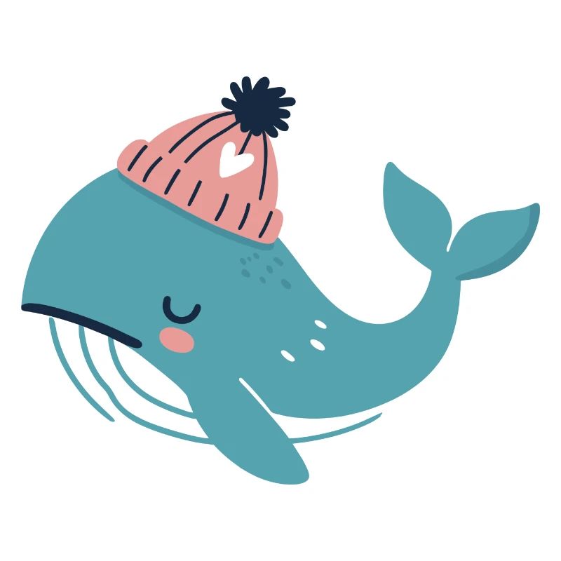 Baleine rêveuse avec bonnet