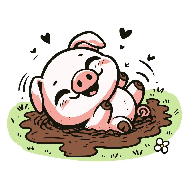 Cochon mignon dans la boue