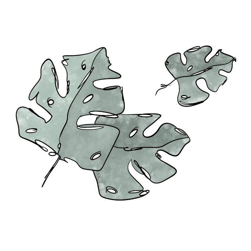 3 feuilles de vert mat marbré