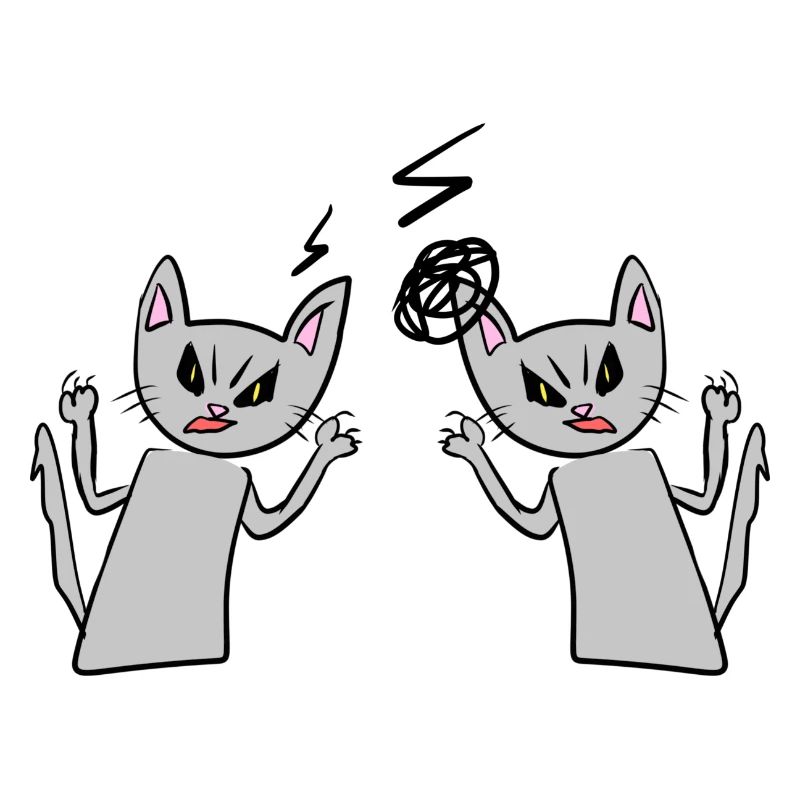 Les chats se disputent chat en colère