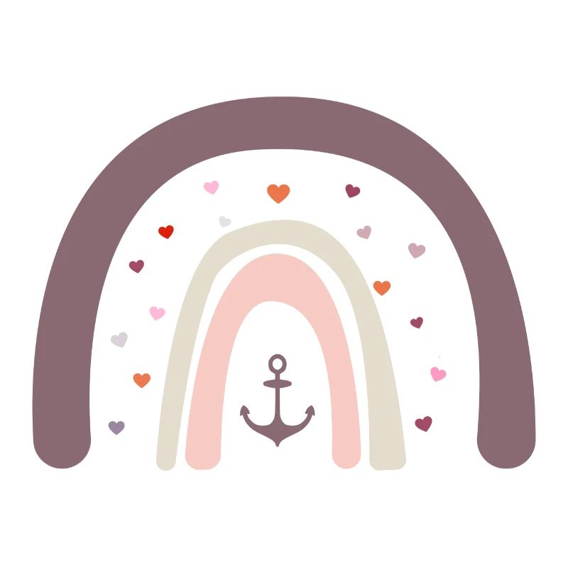 Rainbow Heart Anchor can be personalized