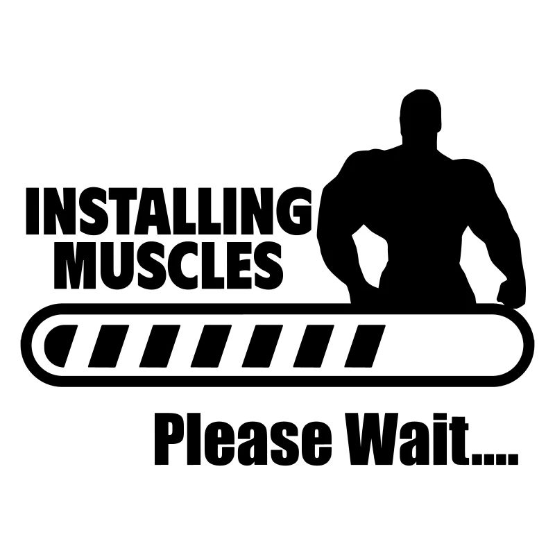 Muscle building in progress, humorous design