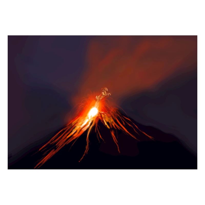 Éruption Volcanique Intense cheval de feu