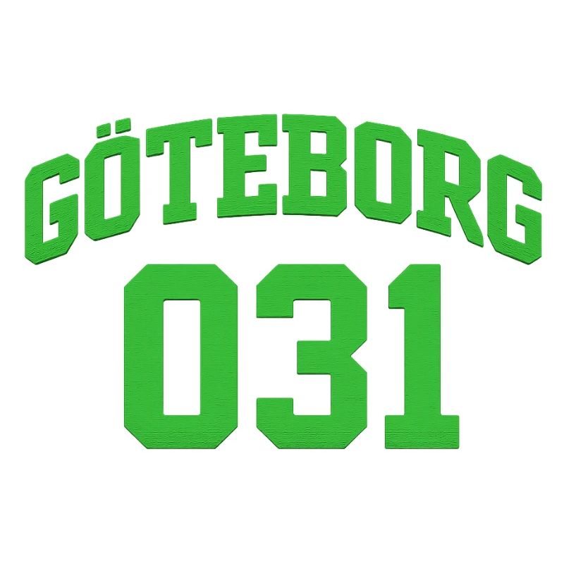 Göteborg 031 Bloc vert Texte