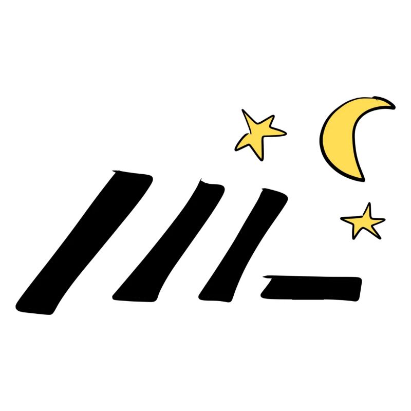 symbole étoile lune lignes