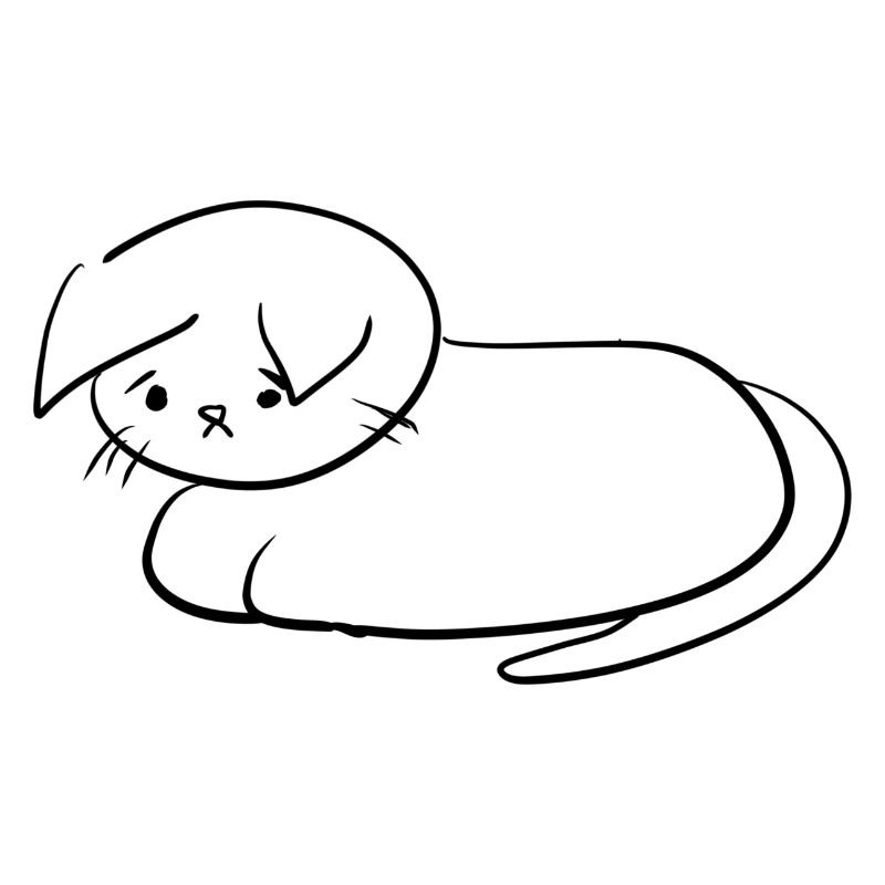 symbole d’animal chat triste
