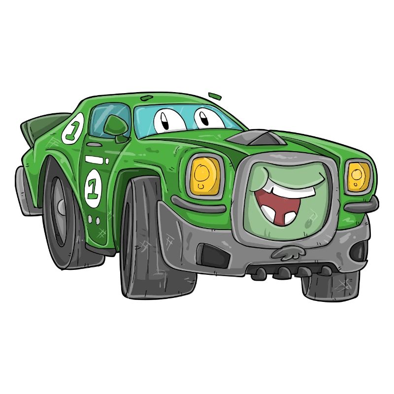 Rennauto mit Gesicht