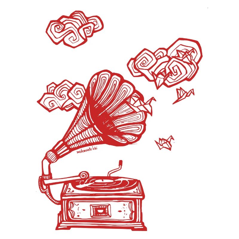 Gramophone in red