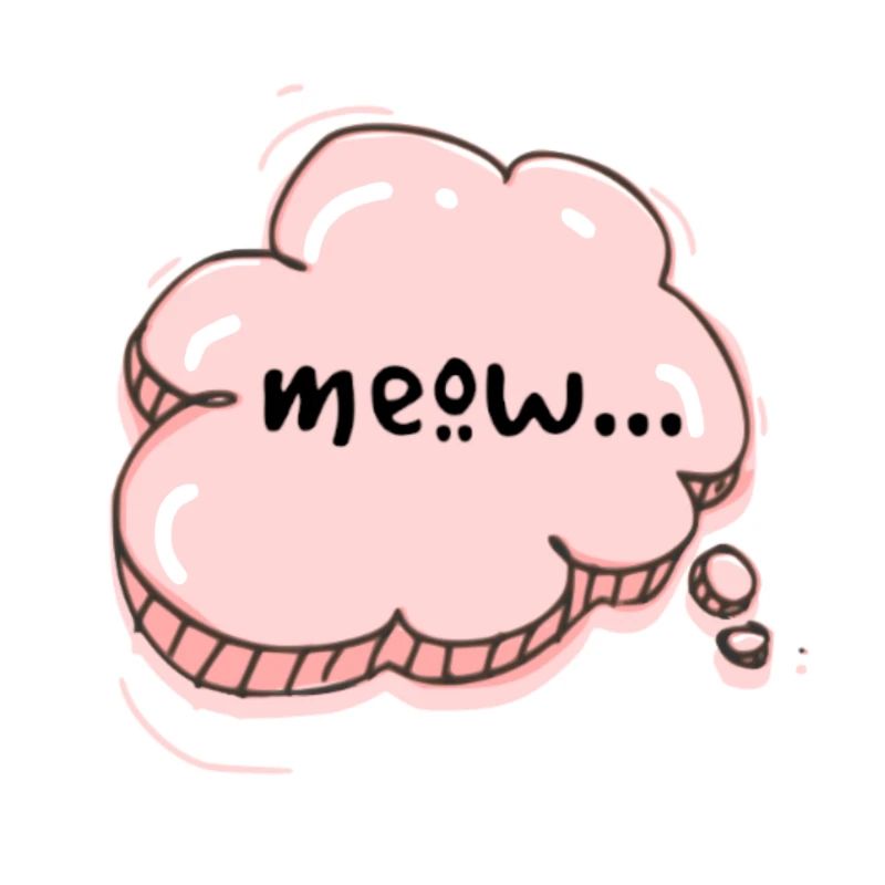 Pink meow speech bubble