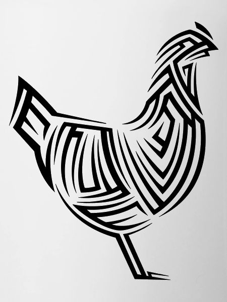 Chicken Tribal Tattoo