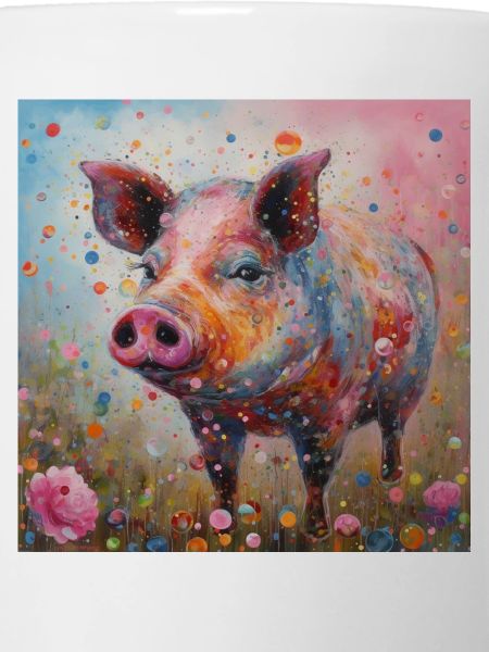 Bright Colourful Pig Art