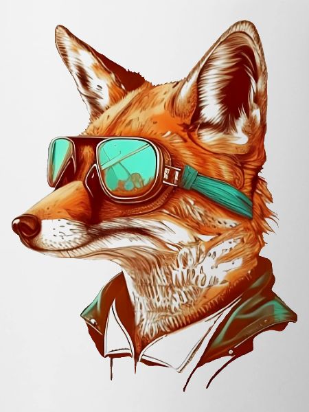 Fox with aviator goggles