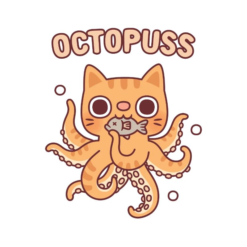 Mignon Octopus Tabby Cat Octopuss Pun Drôle