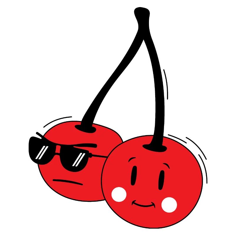 Cool two red cherries